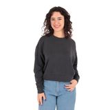BUSEM Kadın Sweatshirt, Bisiklet Yaka, Uzun Kol, Slim Fit, Antrasit, M