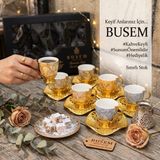 Busem Kahve Fincanı - TABAR ŞEKİLLİ - Altın