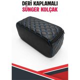 Bushora Dodge Ram Ile Uyumlu Sünger Kolçak Siyah Deri Mavi Dikişli