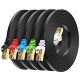 BUSOHE Intelart Cat 7 Ethernet Kablosu 1 FT 5 Paket Çok Renkli - Intelart 1FT Renk Kodlu Düz RJ45 Cat7 Ethernet Yama Kablosu - 1 Ayaklı Cat 6 İnternet Lan Ağ Kablosu Kablosu ile Uyumlu - 1 Ayaklı 5'li Paket