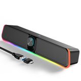 BUSP-HYY Bilgisayar Hoparlörleri - Kablolu USB ile Çalışan Bluetooth Bilgisayar Ses Çubuğu, RGB ve Ses Düğmeli, Masaüstü Monitör, PC, Dizüstü Bilgisayar, Tablet, Mac Air/Pro için HiFi Stereo