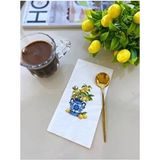 Busrasdesign Bleu Blanc Limon Sunum Peçetesi 16LI Renkli Desenli Parti Kullanımına Uygun - Beyaz