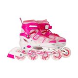 Busso Raider Pembe Alüminyum Ayarlanabilir Paten 31-34 Beden Silikon Tekerlekler ile Konforlu Kullanım - 31 - 34