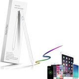 Busstier 1.5mm Bakır Uç Şarjlı Stylus Kalem, Gecikmesiz Tıkla Aç, Tablet Telefon Ios Android Windows Uyumlu - Beyaz