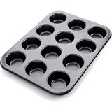 Busstier 12 Bölmeli Premium Metal Muffin ve Cupcake Tepsisi - Yapışmaz, Eşit Pişirme Özellikli - 26 x 26 x 7 cm