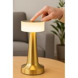 Busstier 3 Modlu Dokunmatik Denver Altın Masa Lambası Kablosuz Şarj Edilebilir USB Şarjlı Led Masa Lambası Modern Tasarımlı Taşınabilir Gece Lambası Metal Gövdeli