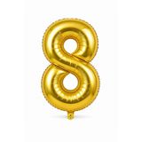 Busstier 34 İnç Rakam Folyo Balon, Gold, Doğum Günü, Yıl Dönümü ve Özel Gün Parti Süsü, 1 Adet, 8