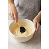 Busstier 5’li Silikon Spatula Seti Bambu Saplı Mutfak Gereçleri Isıya Dayanıklı Yapışmaz Hamur Karıştırıcı Pasta Fırçası Kaşık Spatula Seti Kolay Temizlenen Sağlıklı Pişirme Araçları (Siyah)