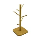Busstier Ahşap Bambu Kupa Bardak Askısı 6'lı Stand Doğal Mutfak Tezgahı İçin Kupa Standı Bardak Tutucu Modern Dekoratif Dayanıklı Kolay Kurulumlu Organizer (Kare)