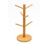 Busstier Ahşap Bambu Kupa Bardak Askısı 6'lı Stand Doğal Mutfak Tezgahı İçin Kupa Standı Bardak Tutucu Modern Dekoratif Dayanıklı Kolay Kurulumlu Organizer (Yuvarlak)
