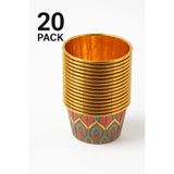 Busstier Altın Desenli 20'li Tek Kullanımlık Muffin Cupcake Kek Kalıbı Fırın Kabı 6x5x4 cm