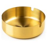 Busstier Gold Metal Küllük, Modern Silindir Tasarım Kül Tablası, Portatif Araç Küllüğü, Ev ve Ofis İçin Şık Masaüstü Kül Tepsisi, Kolay Temizlenir Altın Rengi Koku Yapmayan Küllük