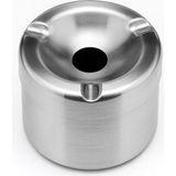 Busstier Gümüş Metal Kapaklı Küllük, Portatif ve Modern Tasarım Kül Tablası, Araç İçin Uygun Rüzgar Geçirmez Küllük, Lüks Gümüş Rengi Masaüstü Kül Tepsisi, Kolay Temizlenir Dış Mekan Küllüğü