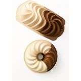 Busstier İkili Silikon Kek Kalıbı Spiral ve Yuvarlak Model Yapışmaz Isıya Dayanıklı Yumuşak Silikon Pasta ve Kek Kalıbı Seti Kolay Temizlenen Dayanıklı Fırın Kalıbı Muffin Tatlı Pişirme Kalıbı