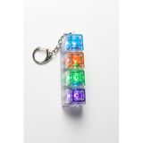 Busstier Işıklı Klavye Stres Giderici Anahtarlık, Mekanik Tuşlu Click Sesli RGB LED Işıklı Mini Klavye Anahtarlığı, Şeffaf Tasarım Taşınabilir Gamer Aksesuarı