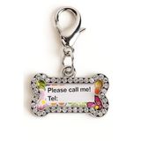Busstier Kedi Köpek İsimlik Metal Pet Kimlik Rozeti İsim Telefon Yazılabilir Dayanıklı Suya Dayanıklı Tasmaya Uygun Evcil Hayvan Künyesi (Taşlı Kemik)