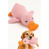Busstier Köpek Oyuncağı Ördek Şekilli Peluş Sesli ve Hışırtılı Dayanıklı Çiğneme ve Isırma Oyuncağı Anti Stres Yumuşak Peluş Köpek Eğitim ve Oyun Oyuncağı (Pembe)