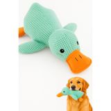 Busstier Köpek Oyuncağı Ördek Şekilli Peluş Sesli ve Hışırtılı Dayanıklı Çiğneme ve Isırma Oyuncağı Anti Stres Yumuşak Peluş Köpek Eğitim ve Oyun Oyuncağı (Yeşil)