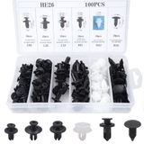 Busstier Oto Fastener Klips Seti 100 Adet 6 Boyut Tampon Kapı Döşeme Pervaz Tutucu Plastik Klips Çeş