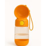 Busstier Portatif Kedi Köpek Mama Ve Su Kabı Seyahat Tipi 400 ml Su 180 ml Mama Hazneli BPA İçermeyen Evcil Hayvan Beslenme Kabı (Turuncu)