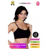 #Büstiyer Dikişsiz Seamless Kadın Esnek Yumuşak Kumaş İp İnce Askılı Pedli Spor Büstiyer - 3 Adet