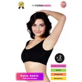 #Büstiyer Dikişsiz Seamless Kadın Esnek Yumuşak Kumaş Kalın Askılı Pedli Spor Büstiyer - 2 Adet