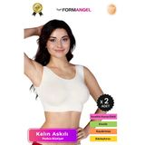 #Büstiyer Dikişsiz Seamless Kadın Esnek Yumuşak Kumaş Kalın Askılı Pedsiz Spor Büstiyer - 2 Adet