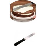 Butedo Düz Pasta Sıvama Paleti Spatulası Oval Uçlu 15 cm
