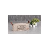 Buti Deri Kulplu Özel Tasarım Malzeme Kutusu Hurç Organizer Ev Banyo Mutfak Ev Gereci 32x13x14CM - 1044