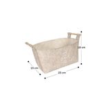 Buti Keçe Tahta Saplı Düzeleyici Sepet - Çok Amaçlı Saklama Organizer Kutu Maxi Kahverengi 25x18x15cm -
