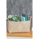 Buti Keçe Tahta Saplı Düzenleyici Sepet - Çok Amaçlı Saklama Organizer Kutu Mega Kahverengi 34X18X19 - 103693 - 1 Adet