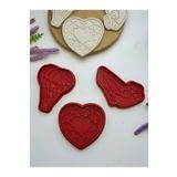 Butik 3d Baskı 3'lü "Aşk" Kalp Şekilli Kurabiye Kalıbı Set 4