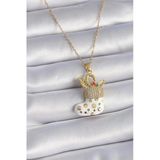 Butik Ayvitrin 316L Çelik Gold Renk Zincir Zirkon Taşlı Yılbaşı Temalı Noel Çorabı Figür Kadın Kolye