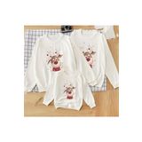 Butik Ayvitrin Aile Yılbaşı Baskılı Sweatshirt 2 İplik Aile Kombini Oluşturma