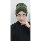 Butik Ayvitrin Kadın Tesettür Çapraz Bone - Haki