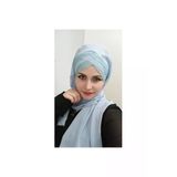 Butik Ayvitrin Kadın Tesettür Hazır Üç Bantlı Titi Şal Bebe Mavisi