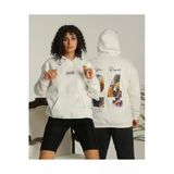 Butik Ayvitrin Sevgili Kombini Çift Unisex Oversize Baskılı Sweatshirt Beyaz
