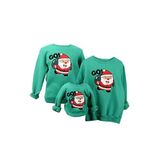Butik Ayvitrin Unisex Yılbaşı Noel Baba Baskılı Sweatshirt Yeşil Tek Fiyatıdır