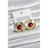 Butik Ayvitrin Vintage Model Bordo Gold Renk Pirinç Kadın Küpe