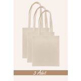 Butik Baskısız Ham Bez Çanta %100 Pamuk | 35x40 Cm | 140 Gr/m² | | 3 Adet