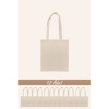 Butik Baskısız Ham Bez Çanta %100 Pamuk | 35x40 Cm | 140 Gr/m² | Doğal Renk Punch Çanta | 12 Adet