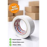 Butik Beyaz Renkli Koli Bandı 45 Mm x 100 Metre Yüksek Mukavemetli Güçlü Yapışkanlı Dayanıklı Bant