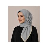 Butik Biyeli Kenar Şeritli Krep Kumaş Şifon Eşarp