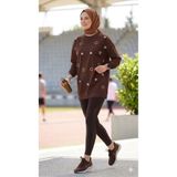 Butik Boncuk İşlemeli Rahat Spor Sweattshirt Tunik