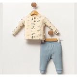 Butik Erkek Bebek %100 Pamuklu Alt - Üst Pijama Takımı - 6 - 9 Ay - Mavi