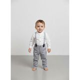 Butik Erkek Bebek Pantolon Askılı %100 Pamuklu Özel Gün Takımı - Gri - 24 Ay