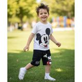 Butik Erkek Çocuk Pamuklu Alt - Üst Şortlu Takım Eşofman Takımı - 4 - 5 Yaş - Beyaz