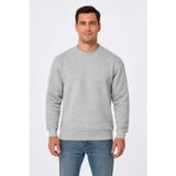 Butik Erkek Üç İplik Düz Bisiklet Yaka SweatShirt - Gri