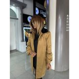 Butik Exvoto İS21K5102 Imza Kürk Yaka Kap - Kahve
