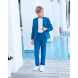 Butik Happy Kids Erkek Çocuk Indigo Takım Elbise Keten Spor Takım Ceket Pantolon Tişort 3-14 Yaş - İndigo